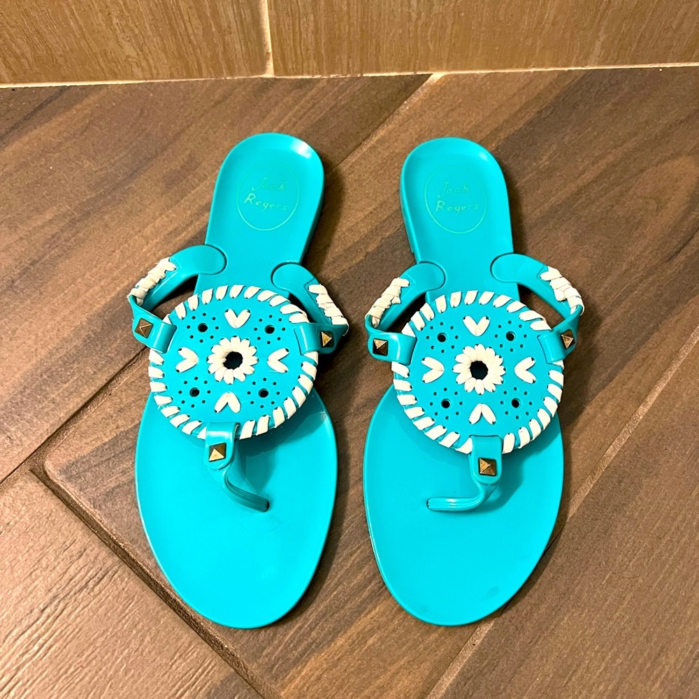 Jack Rogers Turquoise Jelly Sandal